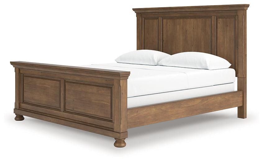 Feddinger California King Panel Bed with Mirrored Dresser, Chest and Nightstand