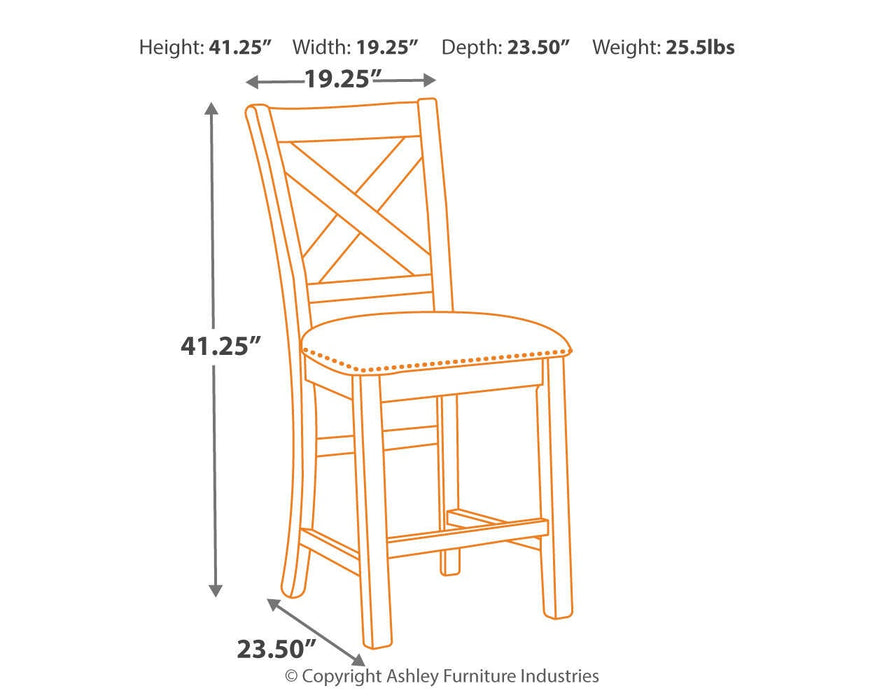 Moriville Counter Height Dining Table and 6 Barstools