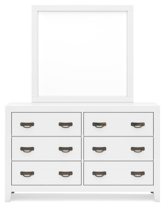 Binterglen Queen Panel Bed with Mirrored Dresser and Nightstand