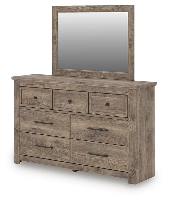 Rusticott King Poster Bed, Dresser and Mirror