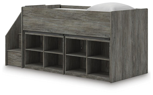 Frandern Twin Loft Bed with Bookcase Storage